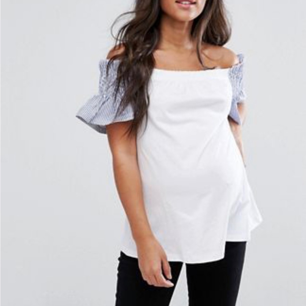 Off the shoulder maternity shirt